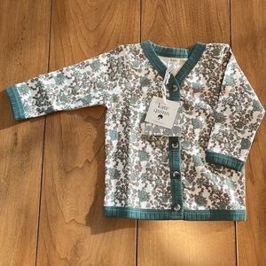 Kate Quinn Classic V-Neck Cardigan Jadeite Ditsy Floral 6-12M NWT